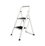 MAXELLPOWER Escalera Plegable DOMESTICA para HOGAR, Acero inoxidable, 2 PELDAÑOS Antideslizante MULTIFUNCION Resistente 52.5x47x82.5CM 4KG (2 PELDAÑOS), Gris.