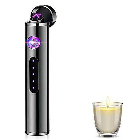 ASANMU USB Encendedor Eléctrico, Mechero Eléctrico para Hombres USB Doble Arco Mechero Recargable y Resistente al Viento/sin Llama/a Prueba de Fuego Mechero de Plasma para Cocina,Regalos para Hombres