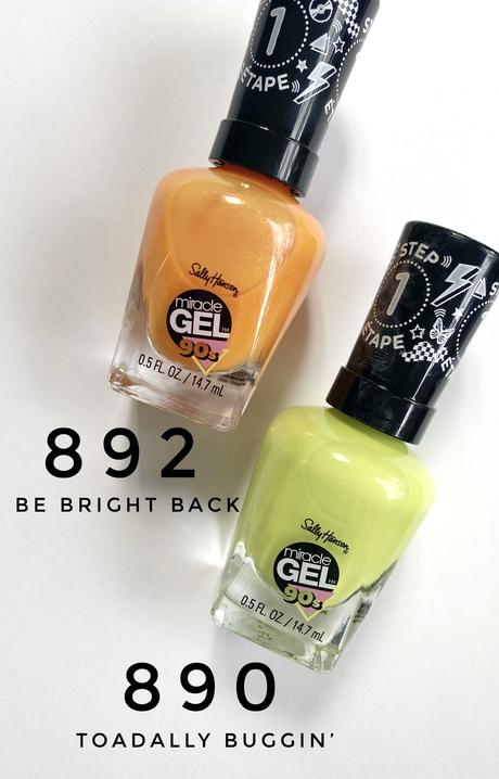 sally hansen 90s nails party 890 toadally buggin 892 Be Bright back