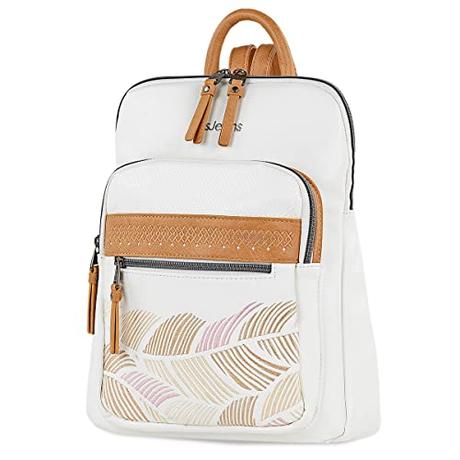 Lois - Bolso Mochila Mujer Casual - Bolsos Mochila para Mujer. Mochila Bolso Mujer de Marca Mochila Casual Mujer -Mochilas Pequeñas Mujer. Mochilas Mujer Moda 310723, Blanco