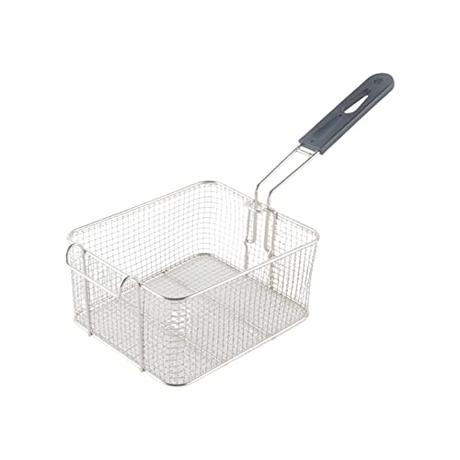 Ziurmut Mini Cesta Cuadrada para Freír, Cesta para Freidora 21x18,5x11 Cm, Soporte para Patatas Fritas Acero Inoxidable, Cesta para Freír Acero Inoxidable, Servidor Alimentos para Patatas