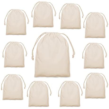 Bolso tote pequeño DIFERENTES TAMAÑOS Set para pintar - para fiesta de cumpleaños infantil, regalo, recuerdos de bricolaje para boda, (Naturaleza, 25 x 30 cm | 10 piezas)