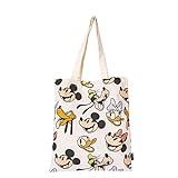 Bolsa de Hombro de Minnie Mouse - Elaborada 100% en Algodón - 37 x 40 cm - Bolsa de Tela con Asas Largas - Diseño Impreso en Loneta - Producto Original Diseñado en España