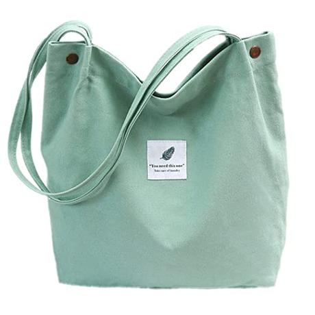 oukesin Bolso de lona para mujer bolso de hombro de gran capacidad turismo informal,Verde