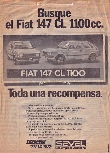 Fiat 147 CL 1100 fabricado por SEVEL Argentina en el año 1982