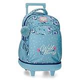Movom Wild Flowers Mochila Compact 2 Ruedas Azul 32x43x21 cms Poliéster 28,9L