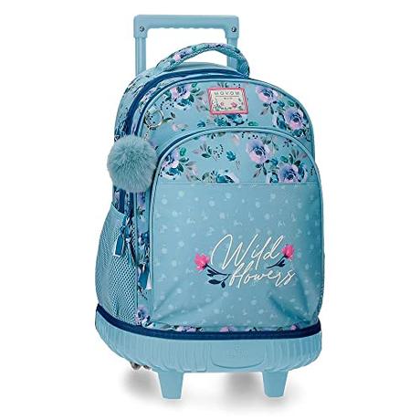 Movom Wild Flowers Mochila Compact 2 Ruedas Azul 32x43x21 cms Poliéster 28,9L