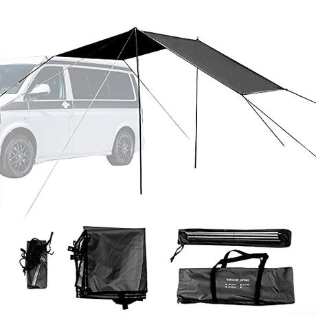 AIDNTBEO Toldo universal para autocaravana, furgoneta, SUV, color negro