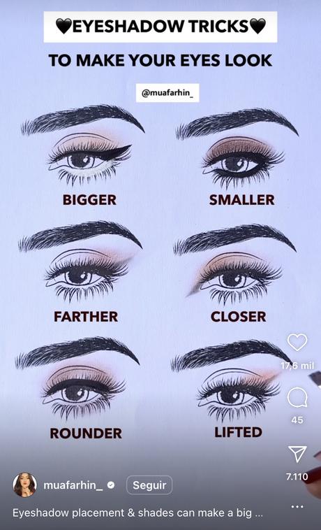 trucos de maquillaje para ojos pequeños separados redondos grandes chicos productos paso a paso argentina