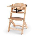 kk Kinderkraft ENOCK Trona bebé de Madera, Infantil, Portatil, para niños, Evolutiva silla alta, Ergonómica, Con accesorios, Barrera y Bandeja, Madera natural