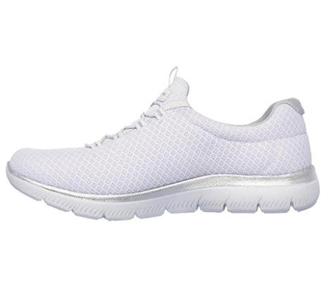 Skechers Summits, Zapatillas de Deporte Mujer, Blanco White Mesh Silver Trim, 39 EU