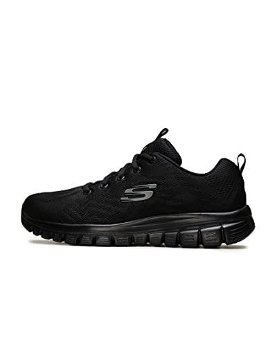 Skechers Graceful Get Connected, Zapatillas Mujer, Negro (Black Mesh Trim), 39 EU