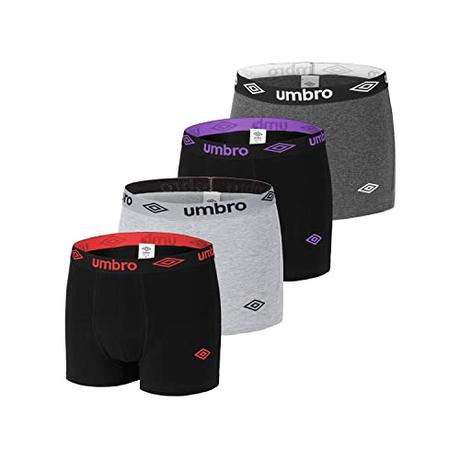 UMBRO Boxer Umb/1/Bcx4, Bóxer Negro, M, Hombre (pack de 4)