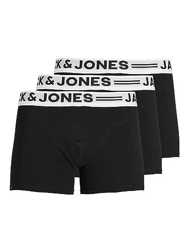 Jack & Jones Hombre Sense Trunks 3-Pack Bóxer,Black,L