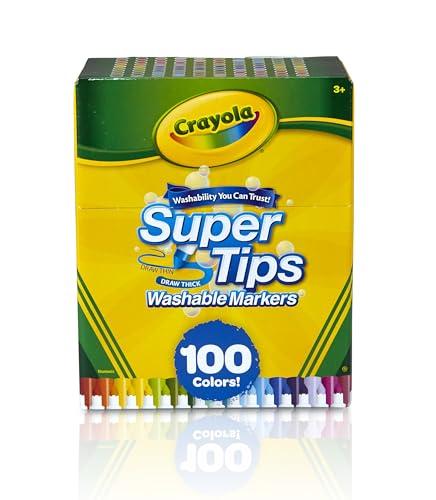CRAYOLA - Rotuladores para Niños, Set de 100 Rotuladores Lavables Supertips, No Tóxico, Apto para Niños a Partir de 3 años