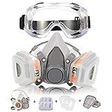 LEMSIR Zelbuck 107 - Cubierta de media cara, ultra suave, con filtros, cubierta antipolvo, reutilizable, anti gas, vapor y partículas para pintura en aerosol, lijado, polvo