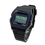 BDM Reloj de Pulsera Digital clásico Casiopea Negro para Hombre y Mujer, niño y niña con Alarma. Regalo de cumpleaños