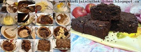 GÂTEAU À LA FARINE DE BLÉ, AU CHOCOLAT ET AUX POMMES / WHOLE WHEAT FLOUR, CHOCOLATE AND APPLE CAKE / BIZCOCHO DE HARINA INTEGRAL, CHOCOLATE Y MANZANA / كعكة دقيق القمح الكامل و الشوكولاتة والتفاح