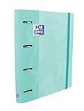 Oxford, Archivador 4 anillas A4, tapas duras, cierre con goma, recambio cuadrícula 5 x 5 y 5 bandas de color, hoja de pegatinas, color Ice Mint Touch