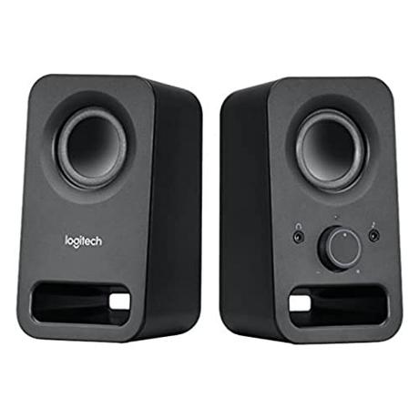Logitech Z150 Sistema de Altavoces Compacto, Entrada Audio 3.5 mm, Controles Intregados, Toma Auriculares, Enchufe EU, Ordenador/Smartphone/Tablet/Reproductor de Música, Negro