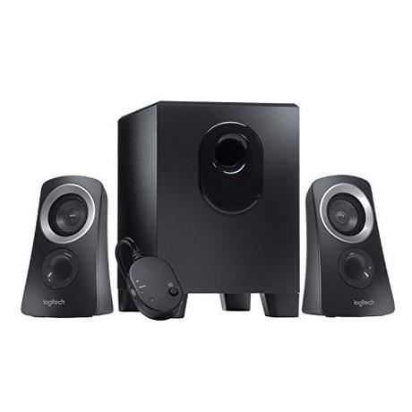 Logitech Z313 Sistema de Altavoces 2.1 con Subwoofer, Sonido Pleno, 50W de Pico, Graves Potentes, Entrada Audio 3.5 mm, Mando, Enchufe EU, PC/PS4/Xbox/TV/Smartphone/Tablet, Negro