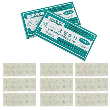 HEALLILY 200 Unidades de Semillas de Prensado de Oreja Acupuntura Aguja de Vaccaria Pasta de Masaje Pegatinas Auriculares Desechables Kit de Acupresión de Semillas de Oído 0. ¡25X1! 3Mm