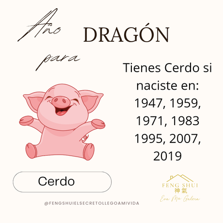 Año del Dragón 🐲 para el Cerdo 🐷