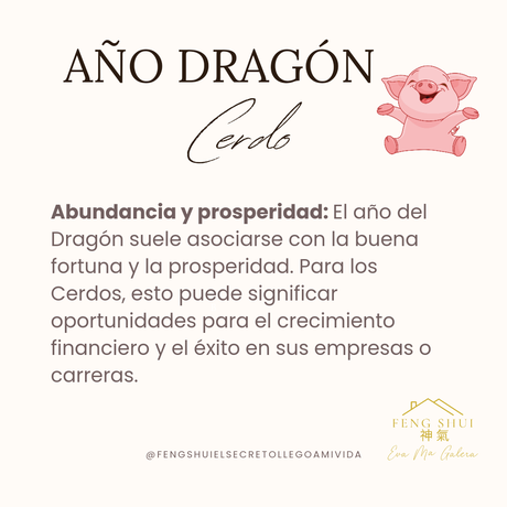 Año del Dragón 🐲 para el Cerdo 🐷