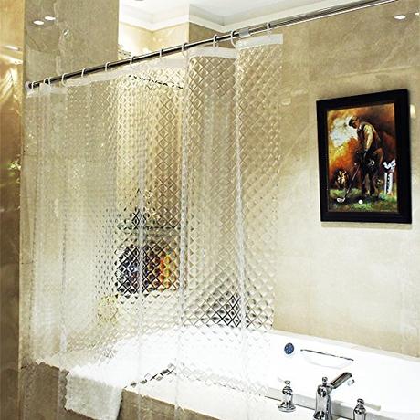 Cortina de ducha transparente, 180x200cm 3d lavable antibacteriano  antibacte