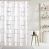 Gvolatee Cortina de Ducha Antimoho 180 X 200 cm, Semitransparente Espesas PEVA Lavable Cortinas de Baño de Tela con 12 Ganchos, Impermeable Antibacteriano Secado Rápido, para Bañera (Blanca)