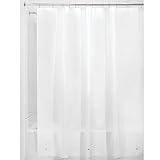 iDesign Cortinas de ducha de tela, impermeables, resistentes al moho, 183.0 cm x 183.0 cm, Frost White