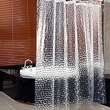 YIQI - Cortina de Ducha de baño, Cubo de Agua Transparente 3D, Lavable con Agua, sin Moho, con 12 Ojales y Ganchos de plástico, para Ducha o bañera en casa (180 x 180 cm)