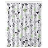 D'CASA - Cortina de baño Moderno Poliester Cactus 180x200 cm