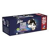 Felix Purina Fantastic Comida Húmeda para Gato Adulto Pack Surtido, 44 sobres de 85g, 1 unidad