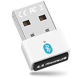 Confitik Bluetooth USB 5.3 - Adaptador Bluetooth PC (EDR & BLE) - Mini USB Bluetooth Transmisor & Receptor Plug & Play para Ordenador, Portatil, Compatible con Windows 11/10/8.1 (White)