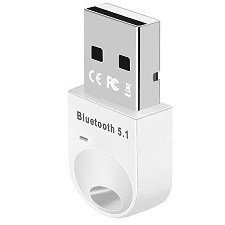 zoerbufan Adaptador USB Bluetooth 5.1, Bluetooth USB Dongle Compatible con Windows 7/8.1/10/11, Bluetooth Transmisor y Receptor para Computadora Portátil Impresora Auricular Ratón (Blanco)