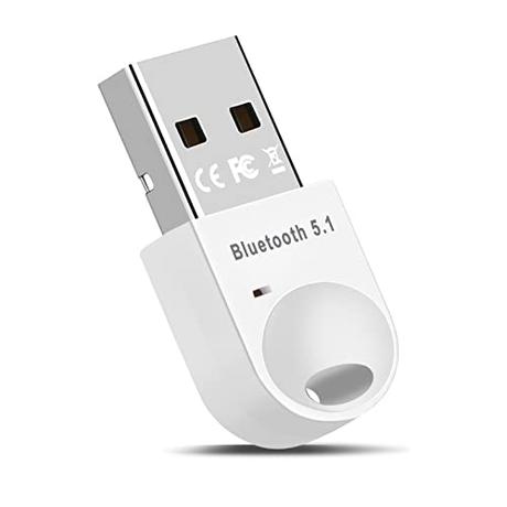 Bluetooth USB 5.1, Adaptador Bluetooth para PC Soporta Windows 11/10/7, USB Bluetooth Compatible con Ordenador, Portatil, Ratón, Teclado, Altavoz, Auriculares, Smartphone(Blanco)