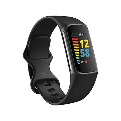 Pulsera avanzada actividad Fitbit Charge 5: con 6 meses de servicio Premium incluidos, hasta 7 días de batería, función ECG y Nivel de recuperación diario, Negro / Acero inoxidable negro grafito
