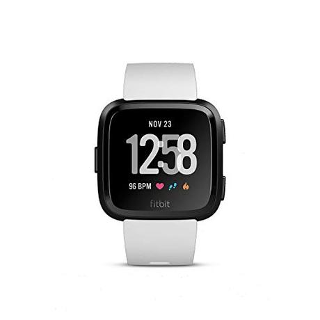 Fitbit Versa - Reloj Deportivo Smartwatch Deportivo, Unisex Adulto, Negro/Blanco, Talla Única