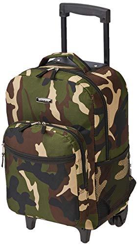 Rockland Mochila con ruedas de doble asa, Camouflaje, 17-Inch, Mochila rodante de doble asa