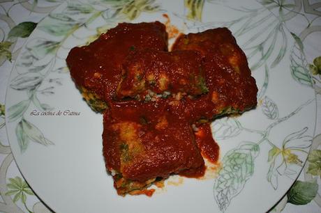 Paquetitos de acelgas con arroz y bonito