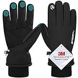 Guantes de Invierno, Impermeable Guantes Invierno Ciclismo Hombre Mujer, Guantes de Pantalla Táctil Antideslizantes Esquí Deporte Guantes Para Invierno Bicicleta Correr al Aire Libre Guantes Caliente