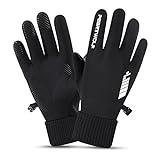 AYPOW Guantes de Invierno para Correr, Impermeables Pantalla Táctil a Prueba de Viento Guantes, Guantes de Ciclismo Antideslizantes Hombre Mujeres, Guantes de Deportes de Invierno a Prueba de Viento
