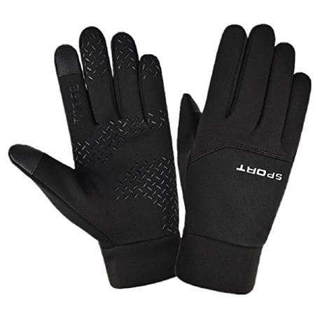 SOLO ACTFIT Guantes Cálidos de Invierno Impermeables Guantes de Ciclismo Pantalla Táctil a Prueba de Viento Antideslizantes Guantes para Ciclismo Correr Esquiar Escalar Hombres y Mujeres (M, Negro)