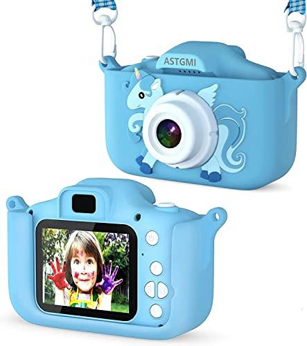 ASTGMI Juguetes de cámara para niños, 1080P HD Camara Fotos Infantil, cumpleaños de 3 4 5 6 7 8 9 10 años, con Tarjeta SD de 32 GB (Azul)