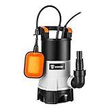 DEKO 400W Bomba de aguas sucias con interruptor de flotador y flujo máximo de 8000L / H, cuerpos extraños hasta 35 mm, para riego de piscinas, bañeras y jardines