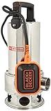 BLACK+DECKER Bomba Sumergible BXUP1100XDE para Aguas Sucias (1.100 W, Portata max. 16.500 l/h, Prevalenza max. 10,5 m)