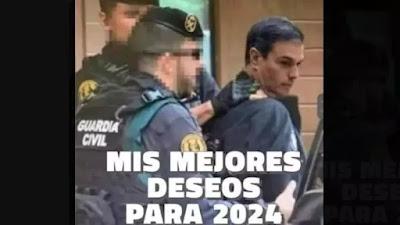 El alcalde de un pueblo de Valladolid, del PP, publica un montaje en el que la Guardia Civil detiene a Pedro Sánchez.