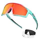 KAPVOE Gafas Polarizadas Hombre/Mujer MTB Gafas Running Bicicleta Montaña Ciclismo Gafas Sol Btt TR90 Gafas Deportivas Lentes Rojo