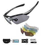 ROCKBROS Gafas de Sol Polarizadas con 5 Lentes Intercambiables para Ciclismo Bicicleta Running Deportes Protección UV 400 Anti Viento para Hombre y Mujer